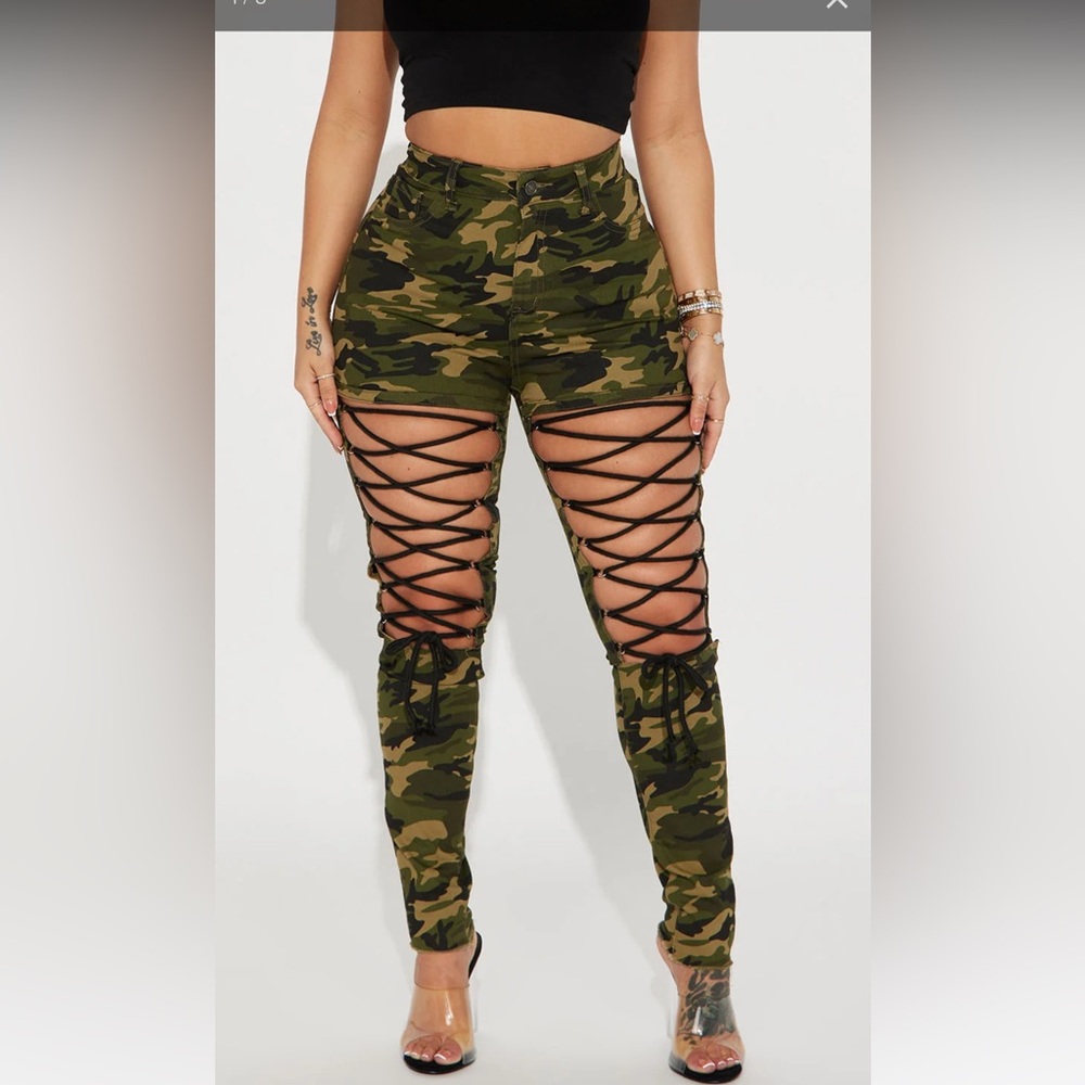 Fashion Nova Camo Skinny Jeans